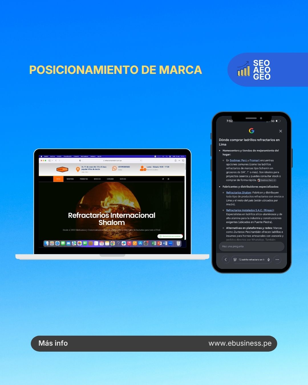 Consultoría y Capacitación en negocios digitales posicionamiento SEO GEO AEO